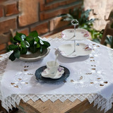 Caminho De Mesa Rendado Buenos Aires Jolitex 85 X 85cm Cor Branco