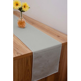 Caminho Trilho De Mesa Tecido Piquet 1,40x0,35 Decoração Cor Cinza