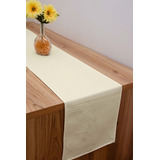 Caminho Trilho De Mesa Tecido Piquet 1,40x0,35 Decoração Cor Palha