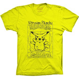 Camisa, Camiseta Silk Anime Pikachu Vitruvian