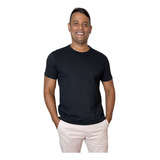 Camisa 100% Algodão Básica Masculina Manga Curta Gola Careca