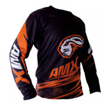 Camisa Amx Duo Manga Longa Trilha Motocross Enduro Laranja