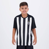 Camisa Atlético Mineiro Comet Infantil Branca E Preta