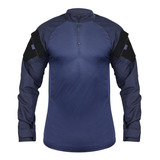 Camisa Azul Marinho Gcm Combat Shirt Tática Lisa Militar