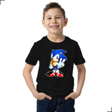 Camisa Básica Infantil Sonic Gamer Hedgehog