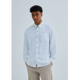 Camisa Básica Masculina Slim Manga Longa Em Linho Hering
