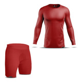 Camisa + Bermuda Termica Ciclismo Futsal Volei Proteção Uv