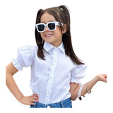 Camisa Blusa Infantil Social Manga Bufante