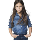 Camisa Blusa Jeans Infantil Juvenil Menina