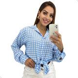 Camisa Blusa Xadrez Gola Feminina Junina