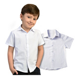 Camisa Branca Manga Curta - Tricoline Algodão Anti Alérgica