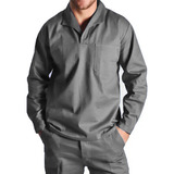 Camisa Brim Manga Longa Gola Italiana Uniforme Profissional