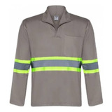 Camisa Brim Proficional Faixa Refletiva Manga Longa