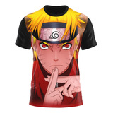 Camisa Camiseta 3d Full Anime Uzumaki Naruto Infantil Adulto