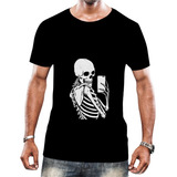 Camisa Camiseta Arte Tumblr Esqueletos Caveira