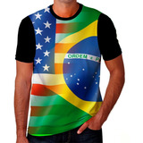 Camisa Camiseta Bandeira Brasil Usa Estados