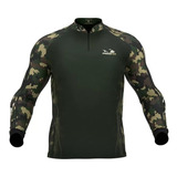 Camisa Camiseta Blusa De Pesca Presa Viva Camuflado Verde 04
