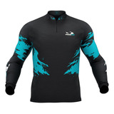 Camisa Camiseta Blusa De Pesca Presa Viva Tucunaré Azul