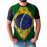 Camisa Camiseta Brasil Bandeira Masculina Seleção