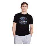 Camisa Camiseta Caça F22 Raptor F 22 Avião Guerra Preta
