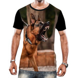 Camisa Camiseta Cachorros De Raça Pastor Alemão Capa Preta 3