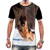 Camisa Camiseta Cachorros De Raça Pastor Alemão Capa Preta 4