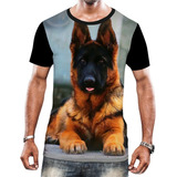 Camisa Camiseta Cachorros De Raça Pastor Alemão Capa Preta 5