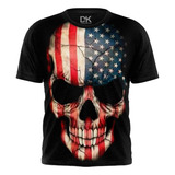 Camisa Camiseta Caveira Estados Unidos Skull Usa State Unite