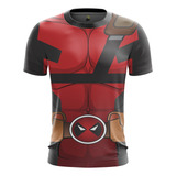 Camisa Camiseta Deadpool Traje Frente Costa Envio Rápido 02
