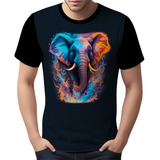 Camisa Camiseta Estampada Elefante Fogo Ilustração