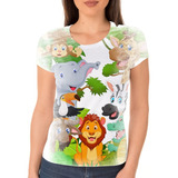 Camisa Camiseta Feminina Safari Tema Infantil