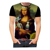Camisa Camiseta Mona Lisa Quadro Obra De Arte Meme Sátira 1