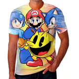 Camisa Camiseta Pac Mario Sonic Crash