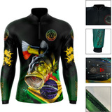 Camisa Camiseta Para Pesca Tucunaré Br Proteção Uv50+ Brinde