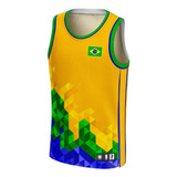 Camisa Camiseta Regata Seleção Brasileira 2023 Dry Fit