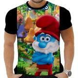 Camisa Camiseta Smufs Desenho Papai Azul
