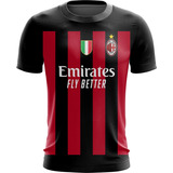 Camisa Camiseta Time Futebol Milan Adulto