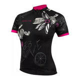 Camisa Ciclismo Bike Love Feminina Refactor Preta Ciclista
