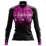 Camisa Ciclismo Feminina M.longa Bicicleta Coração