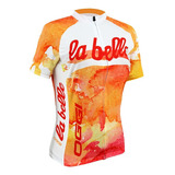 Camisa Ciclismo Feminina Oggi La Belle Branca/laranja