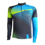 Camisa Ciclismo Masculina Be Fast Manga Longa Faixa Bike Mtb