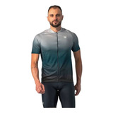 Camisa Ciclismo Masculina Free Force Basic Dawn Cinza/azul