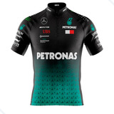 Camisa Ciclismo Masculina Petronas F1 Dry Fit Com Bolsos