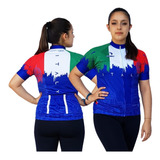 Camisa Ciclismo Sódbike Feminina Nações - Itália Azul