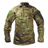Camisa Combat Shirt Militar Toda Camuflada