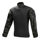 Camisa Combat Shirt Tática Multicam Black Militar Reforçada