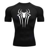 Camisa Compressão Homem-aranha Manga Curta Treino