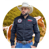 Camisa Country Masculina Cowboy Rodeo Bordada