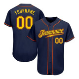 Camisa De Beisebol 3d Personalizada Ouro-laranja