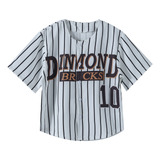 Camisa De Beisebol Listrada Com Roupas De Hip Hop Para Menin